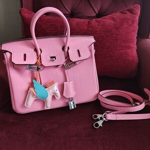Pink Leather Women's Bag